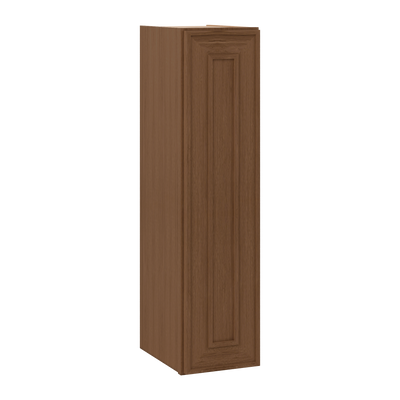 36" Tall Single Door 9", 12", 15", 18" & 21" Mocha Elegant Oak 1-1/4" Overlay Shaker Wall Cabinet
