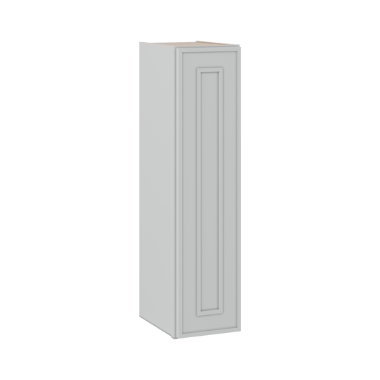 36" Tall Single Door 9", 12", 15", 18" & 21" White Elegant Oak 1-1/4" Overlay Shaker Wall Cabinet