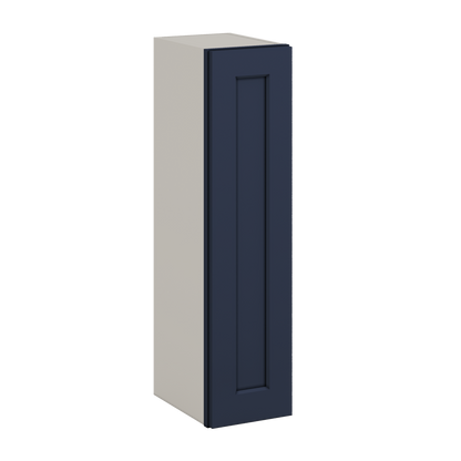 36" Tall NB29 Naval Blue Shaker 1-1/4" Overlay Wall Cabinet - Single Door 9", 12", 15", 18", 21"