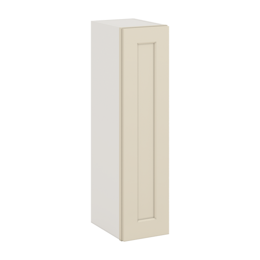 36" Tall Manhattan Cream Shaker 1-1/4" Overlay Wall Cabinet - Single Door 9", 12", 15", 18", 21"