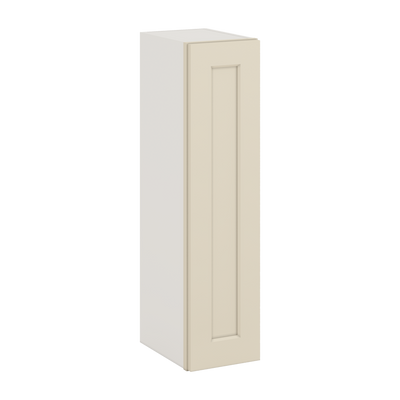36" Tall Manhattan Cream Shaker 1-1/4" Overlay Wall Cabinet - Single Door 9", 12", 15", 18", 21"