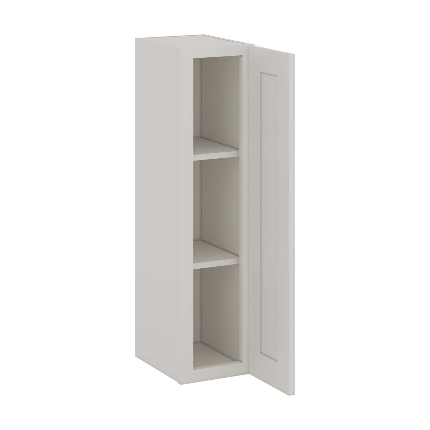 36" Tall ICE White Shaker 1-1/4" Overlay Wall Cabinet - Single Door 9", 12", 15", 18", 21" CWS/CWB