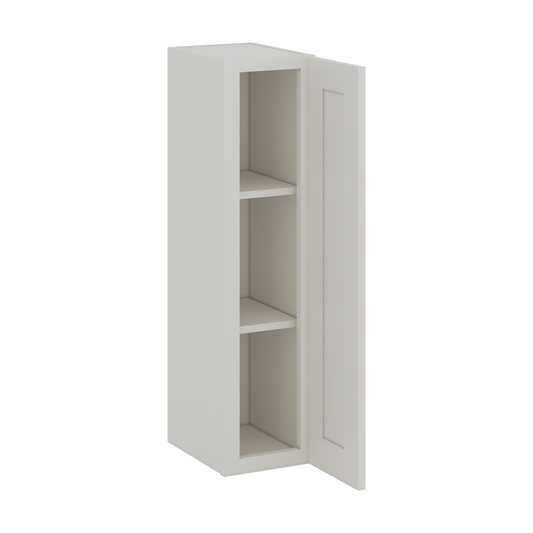 36" Tall White Shaker 1-1/4" Overlay Wall Cabinet - Single Door 9", 12", 15", 18", 21"