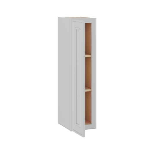 36" Tall Single Door 9", 12", 15", 18" & 21" White Elegant Oak 1-1/4" Overlay Shaker Wall Cabinet