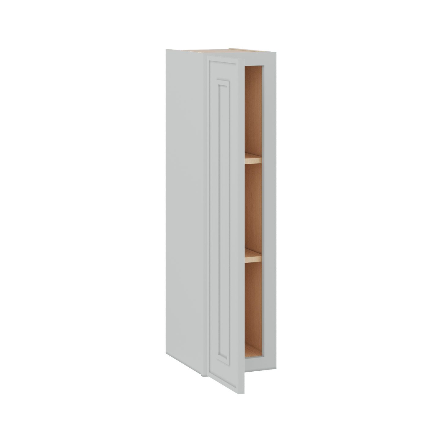 36" Tall Single Door 9", 12", 15", 18" & 21" White Elegant Oak 1-1/4" Overlay Shaker Wall Cabinet