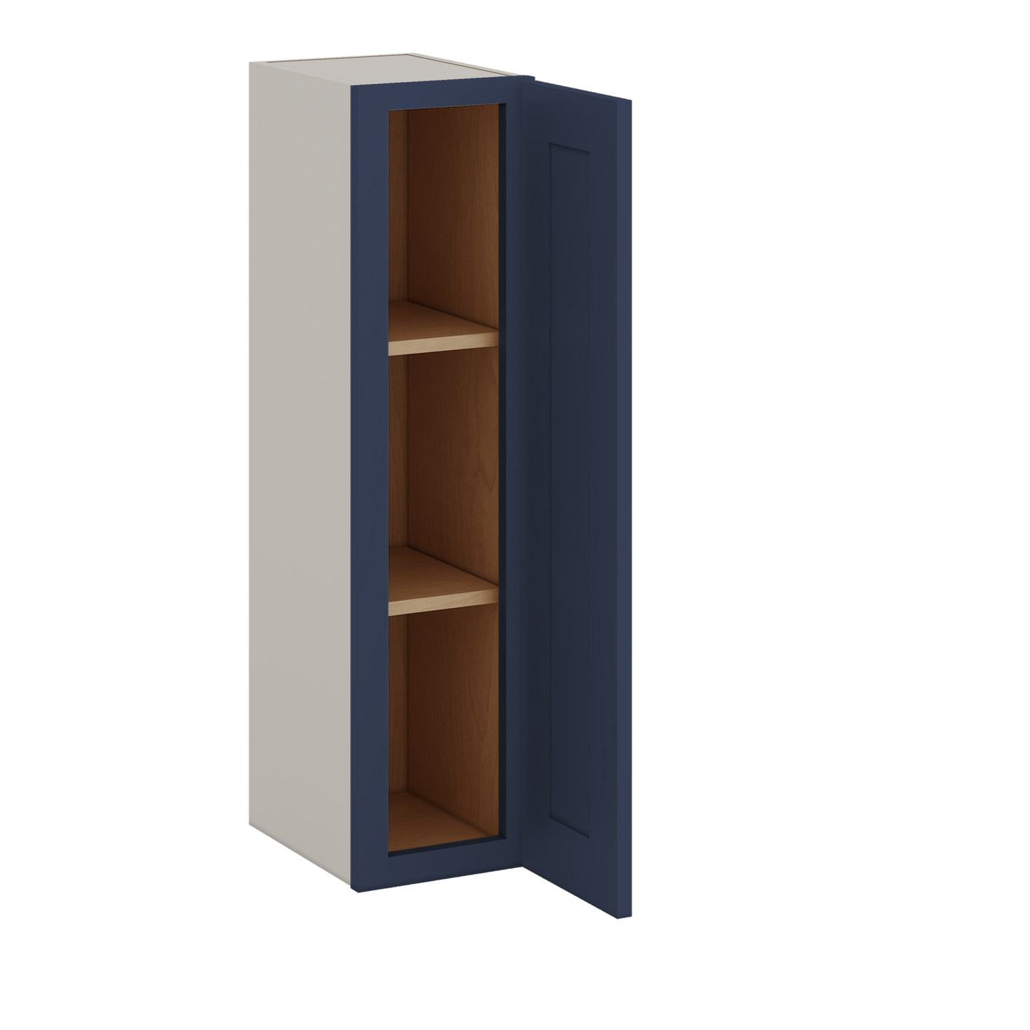 36" Tall NB29 Naval Blue Shaker 1-1/4" Overlay Wall Cabinet - Single Door 9", 12", 15", 18", 21"