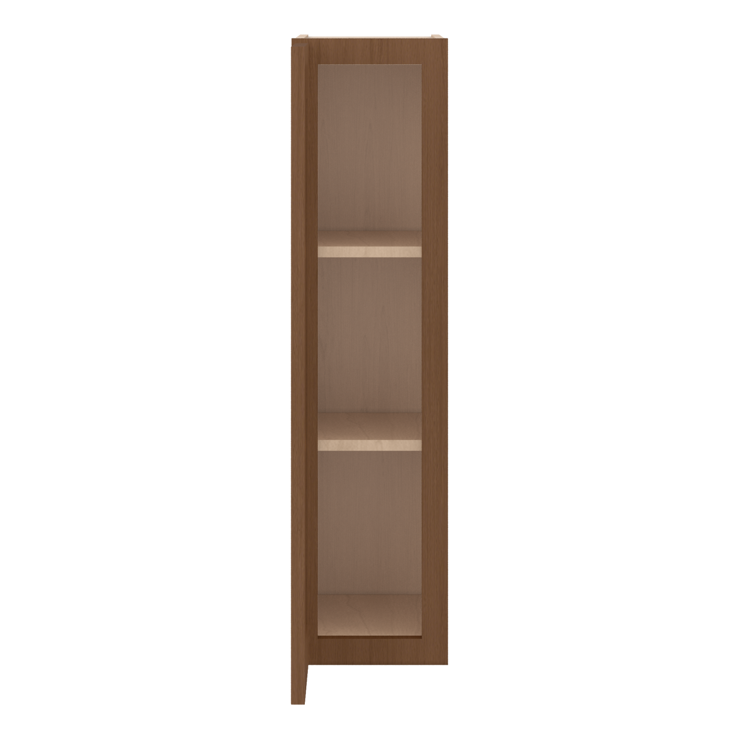 36" Tall Single Door 9", 12", 15", 18" & 21" Elegant Craftsman Mocha Shaker Wall Cabinet