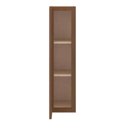 36" Tall Single Door 9", 12", 15", 18" & 21" Elegant Craftsman Mocha Shaker Wall Cabinet