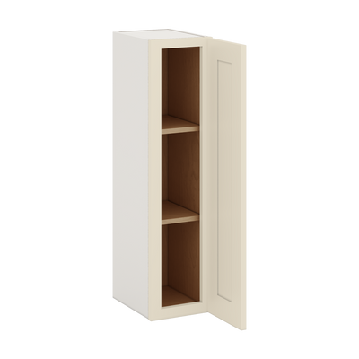 36" Tall Manhattan Cream Shaker 1-1/4" Overlay Wall Cabinet - Single Door 9", 12", 15", 18", 21"