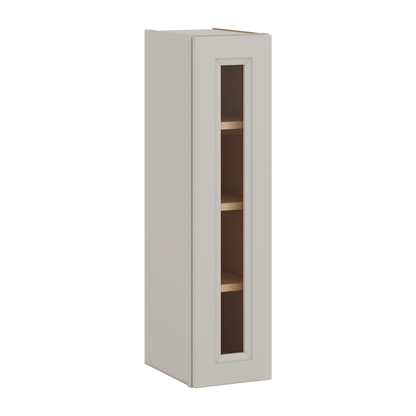 36" Tall 27LGDS Laguna Gray Double Shaker Glass Ready Wall Cabinet - Single Door 9", 12", 15", 18", 21"