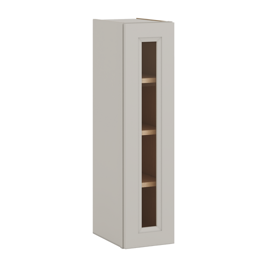36" Tall 27LGDS Laguna Gray Double Shaker Glass Ready Wall Cabinet - Single Door 9", 12", 15", 18", 21"