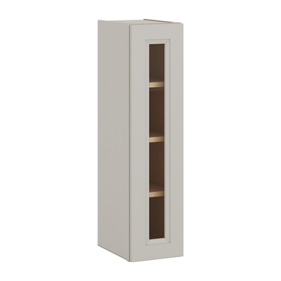 36" Tall 27LGDS Laguna Gray Double Shaker Glass Ready Wall Cabinet - Single Door 9", 12", 15", 18", 21"