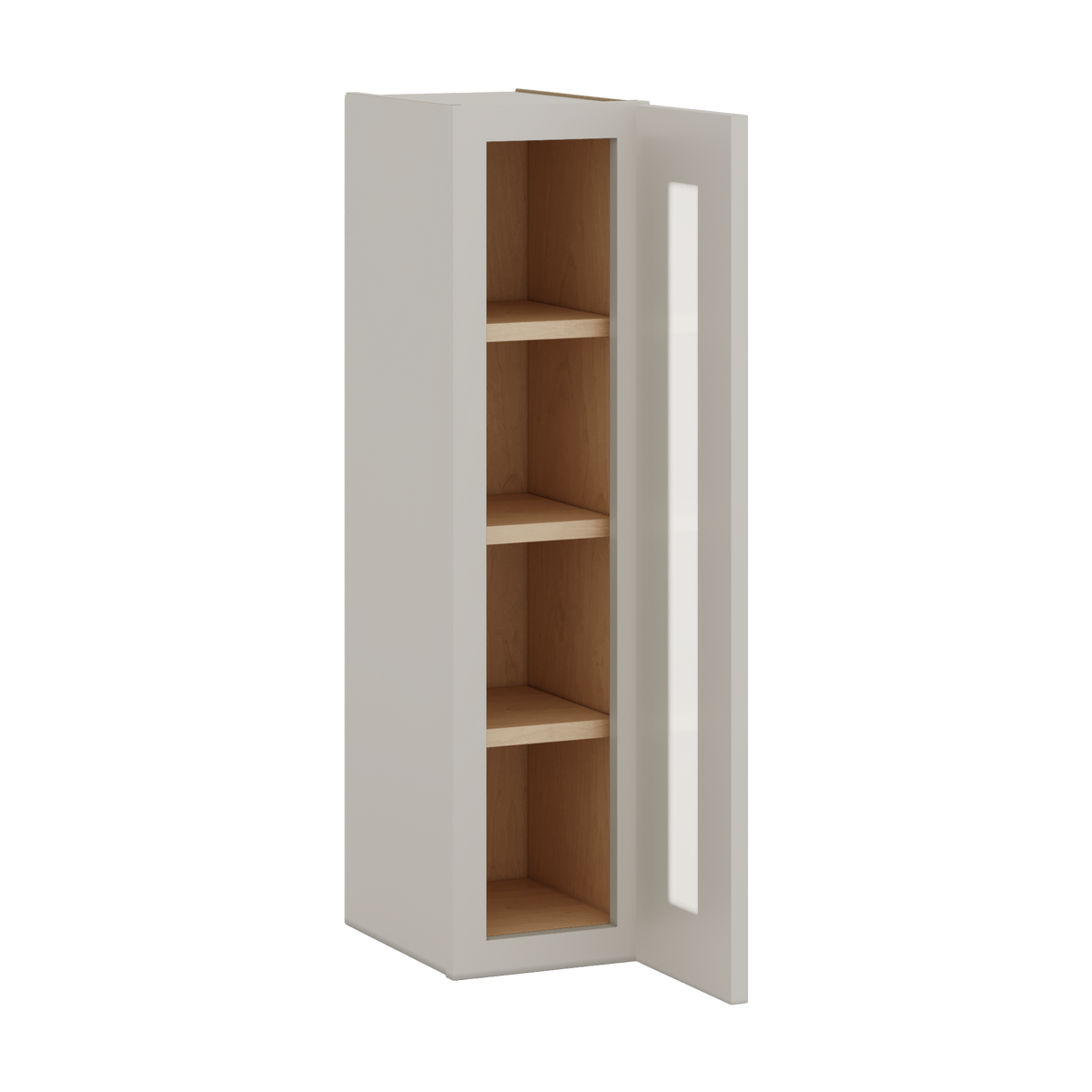 36" Tall 27LGDS Laguna Gray Double Shaker Glass Ready Wall Cabinet - Single Door 9", 12", 15", 18", 21"