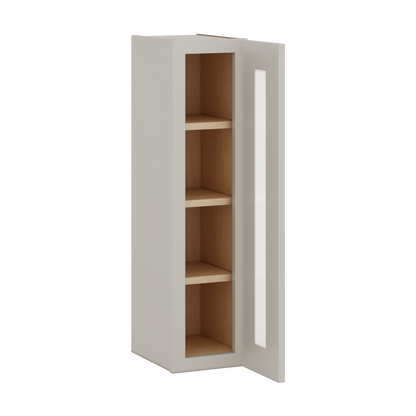 36" Tall 27LGDS Laguna Gray Double Shaker Glass Ready Wall Cabinet - Single Door 9", 12", 15", 18", 21"
