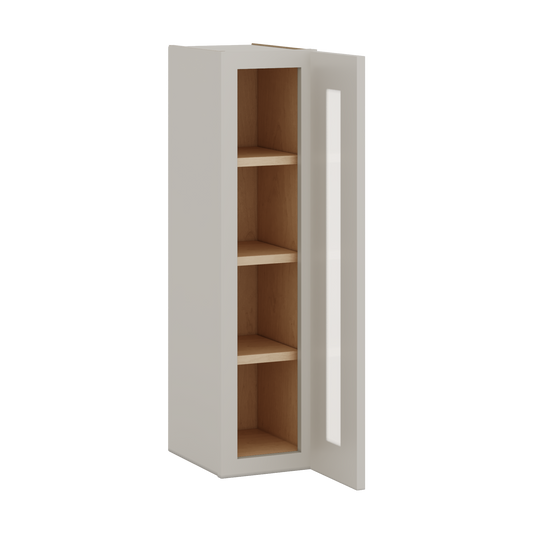 36" Tall 27LGDS Laguna Gray Double Shaker Glass Ready Wall Cabinet - Single Door 9", 12", 15", 18", 21"