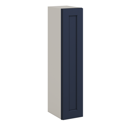42" Tall NB29 Naval Blue Shaker 1-1/4" Overlay Wall Cabinet - Single Door 9", 12", 15", 18", 21"