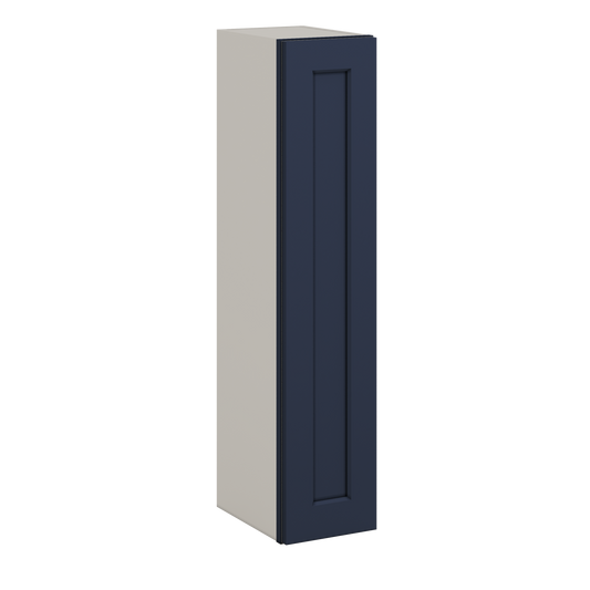 42" Tall NB29 Naval Blue Shaker 1-1/4" Overlay Wall Cabinet - Single Door 9", 12", 15", 18", 21"