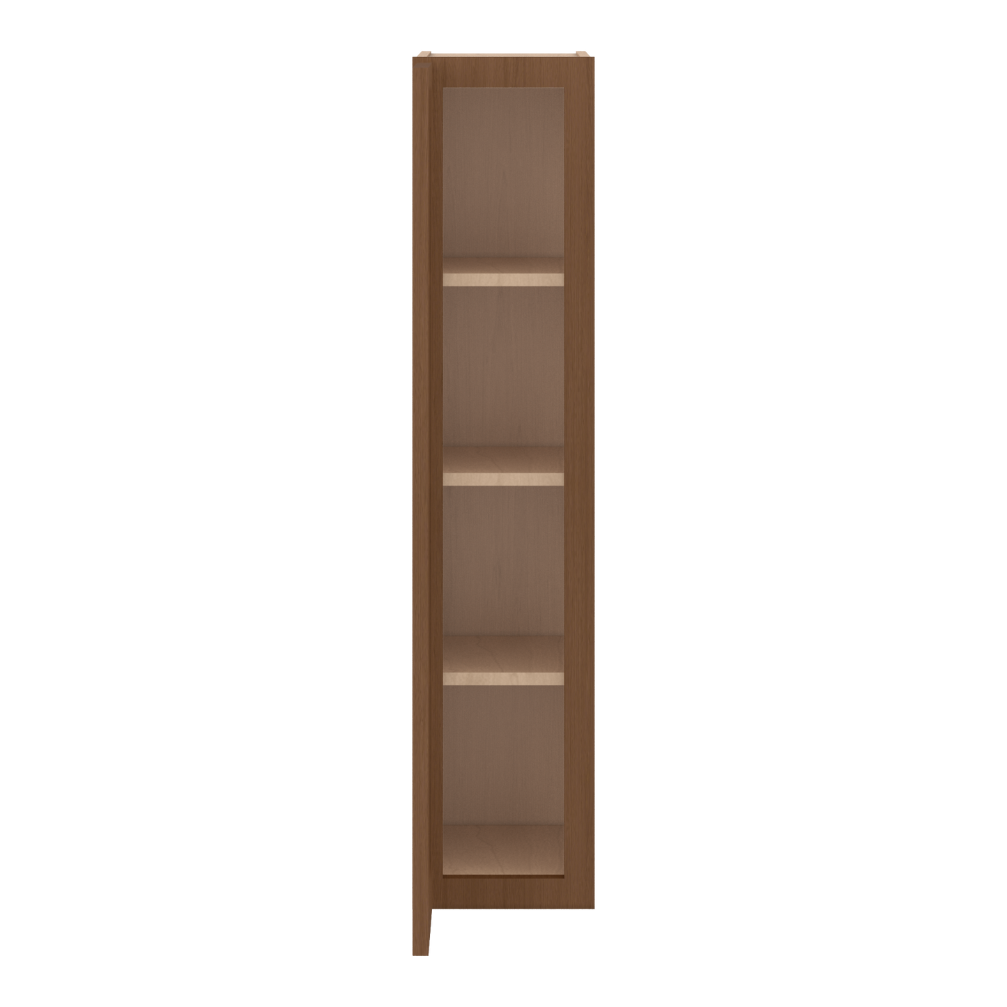 42" Tall Single Door 9", 12", 15", 18" & 21" Elegant Craftsman Mocha Shaker 1-1/4" Overlay Wall Cabinet