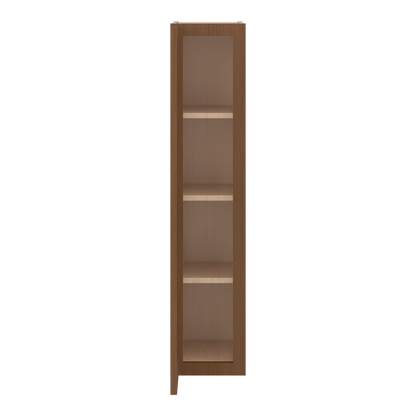 42" Tall Single Door 9", 12", 15", 18" & 21" Elegant Craftsman Mocha Shaker 1-1/4" Overlay Wall Cabinet