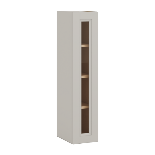 42" Tall 27LGDS Laguna Gray Double Shaker Glass Ready Wall Cabinet - Single Door 9", 12", 15", 18", 21"