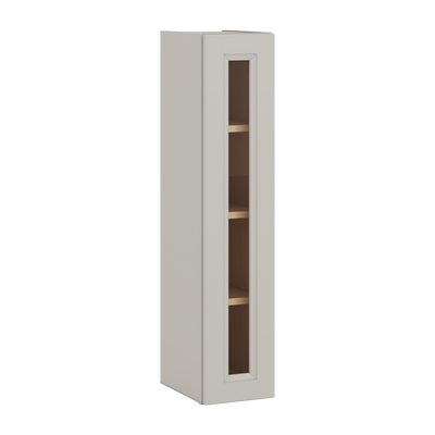 42" Tall 27LGDS Laguna Gray Double Shaker Glass Ready Wall Cabinet - Single Door 9", 12", 15", 18", 21"