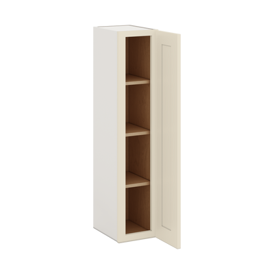 42" Tall Manhattan Cream Shaker 1-1/4" Overlay Wall Cabinet - Single Door 9", 12", 15", 18", 21"