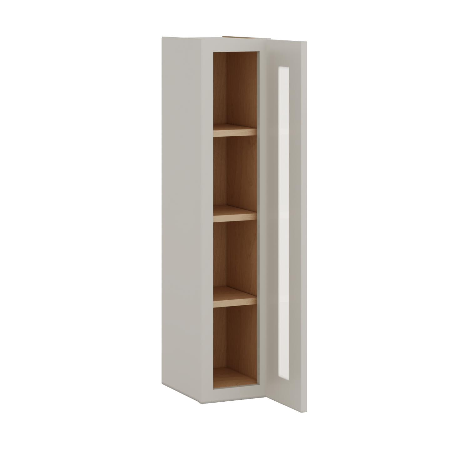 42" Tall 27LGDS Laguna Gray Double Shaker Glass Ready Wall Cabinet - Single Door 9", 12", 15", 18", 21"