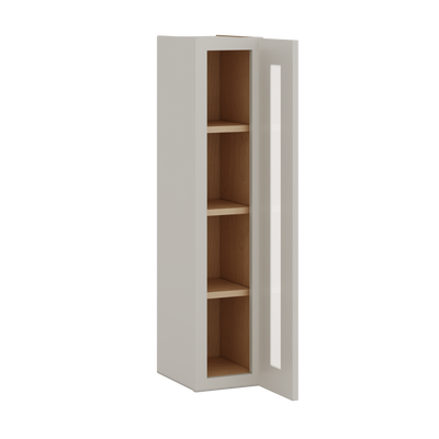 42" Tall 27LGDS Laguna Gray Double Shaker Glass Ready Wall Cabinet - Single Door 9", 12", 15", 18", 21"