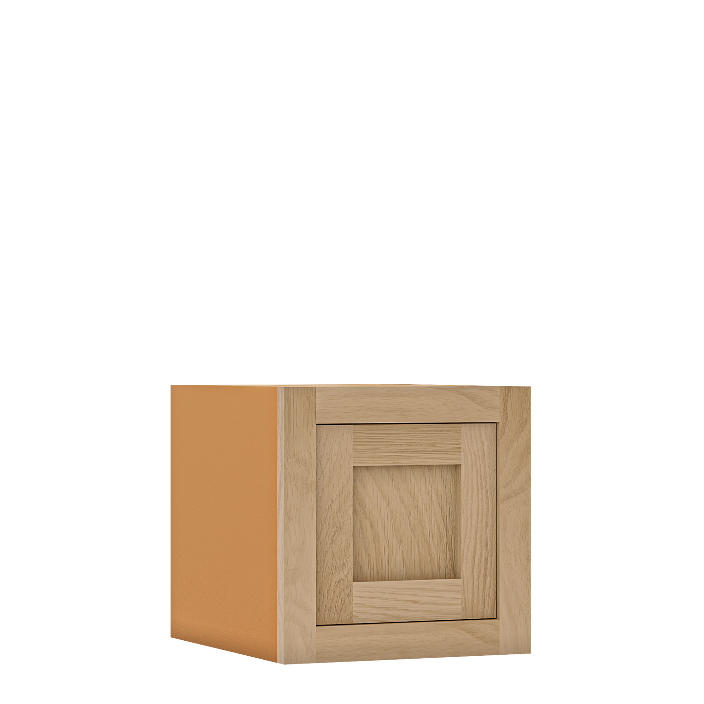 12" Tall Inset Oak Shaker Wall Cabinet - Single Door 9" to 21" Wide - Special Order
