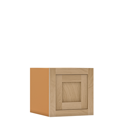 12" Tall Inset Oak Shaker Wall Cabinet - Single Door 9" to 21" Wide - Special Order