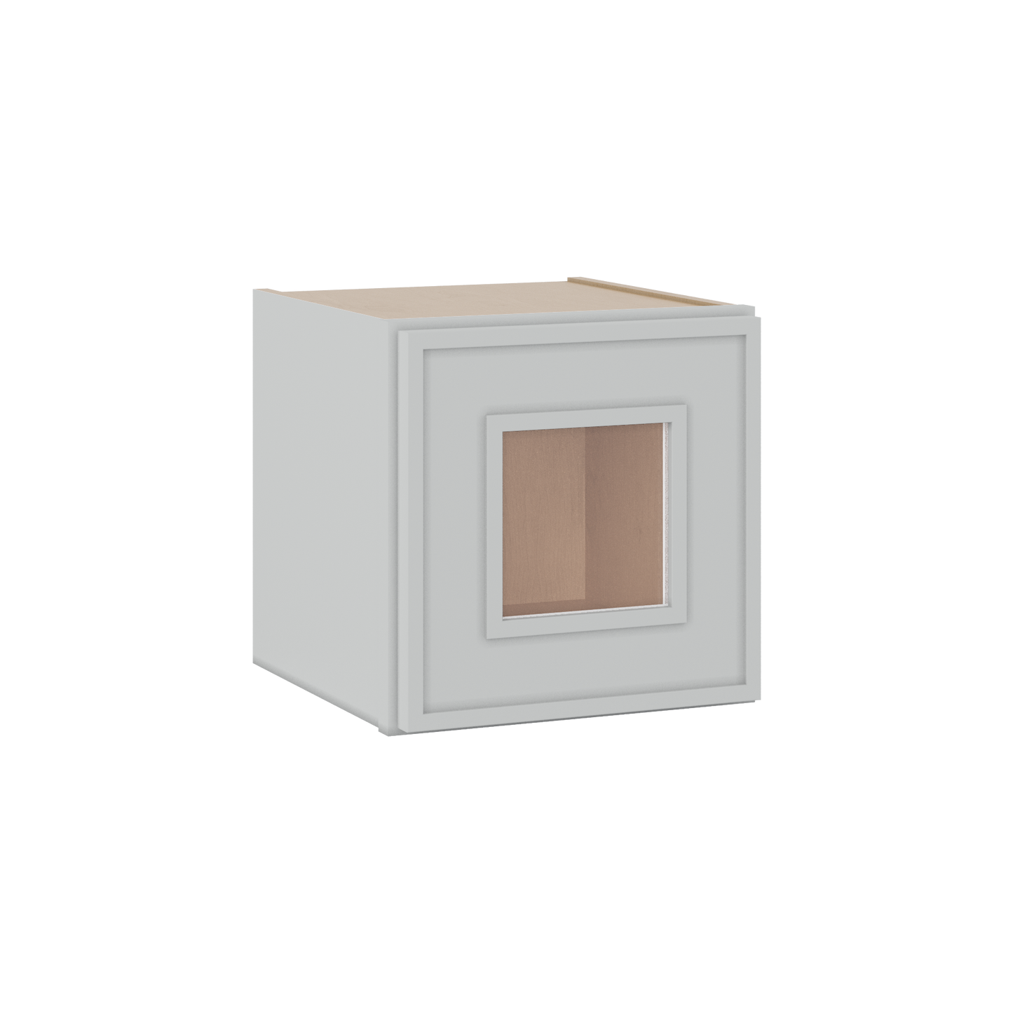 12" Tall 12" Deep Glass Door Stacker | Wall White Elegant Oak Craftsman Shaker 1-1/4" Overlay Wall Cabinet -  12", 15", 18", 21", 24", 27", 30", 33" & 36" Wide