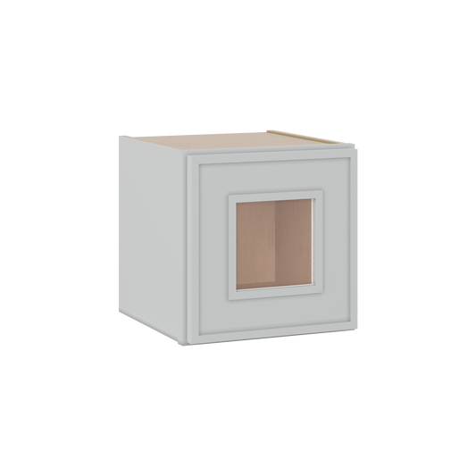 12" Tall 12" Deep Glass Door Stacker | Wall White Elegant Oak Craftsman Shaker 1-1/4" Overlay Wall Cabinet -  12", 15", 18", 21", 24", 27", 30", 33" & 36" Wide