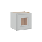 12" Tall 12" Deep Glass Door Stacker | Wall White Elegant Oak Craftsman Shaker 1-1/4" Overlay Wall Cabinet -  12", 15", 18", 21", 24", 27", 30", 33" & 36" Wide