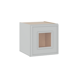 12" Tall 12" Deep Glass Door Stacker | Wall White Elegant Oak Craftsman Shaker 1-1/4" Overlay Wall Cabinet -  12", 15", 18", 21", 24", 27", 30", 33" & 36" Wide