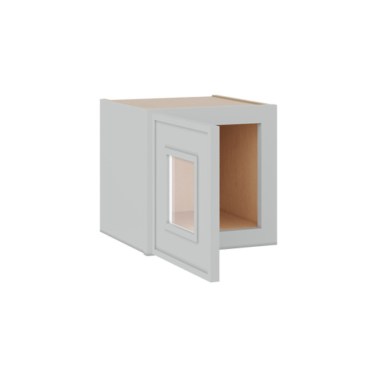 12" Tall 12" Deep Glass Door Stacker | Wall White Elegant Oak Craftsman Shaker 1-1/4" Overlay Wall Cabinet - 12", 15", 18", 21", 24", 27", 30", 33" & 36" Wide