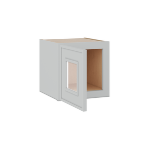 12" Tall 12" Deep Glass Door Stacker | Wall White Elegant Oak Craftsman Shaker 1-1/4" Overlay Wall Cabinet -  12", 15", 18", 21", 24", 27", 30", 33" & 36" Wide