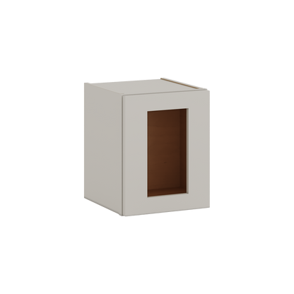 15" Tall 27LGDS Laguna Gray Double Shaker Stackable Glass Ready Wall Cabinet - Single Door 9", 12", 15", 18" & 21" Wide