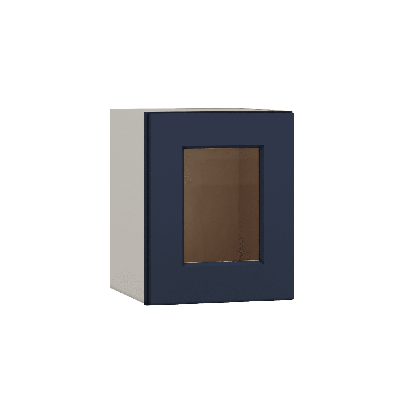 15" Tall NB29-Naval Blue Shaker Stackable Glass Ready Wall Cabinet - Single Door 9", 12", 15", 18" & 21" Wide
