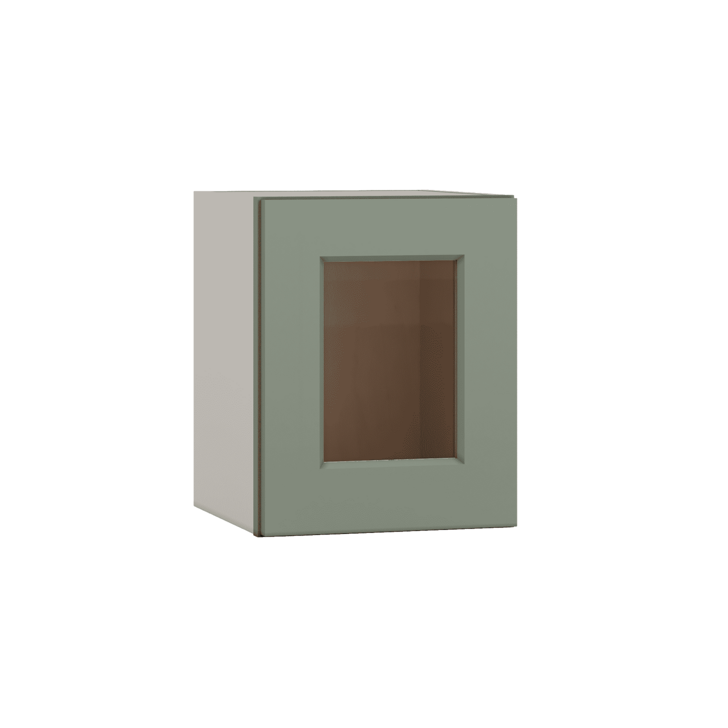Stackable Wall Cabinet - Single Door 9", 12", 15", 18" & 21" Wide Green Shaker