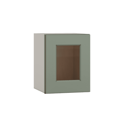 Stackable Wall Cabinet - Single Door 9", 12", 15", 18" & 21" Wide Green Shaker