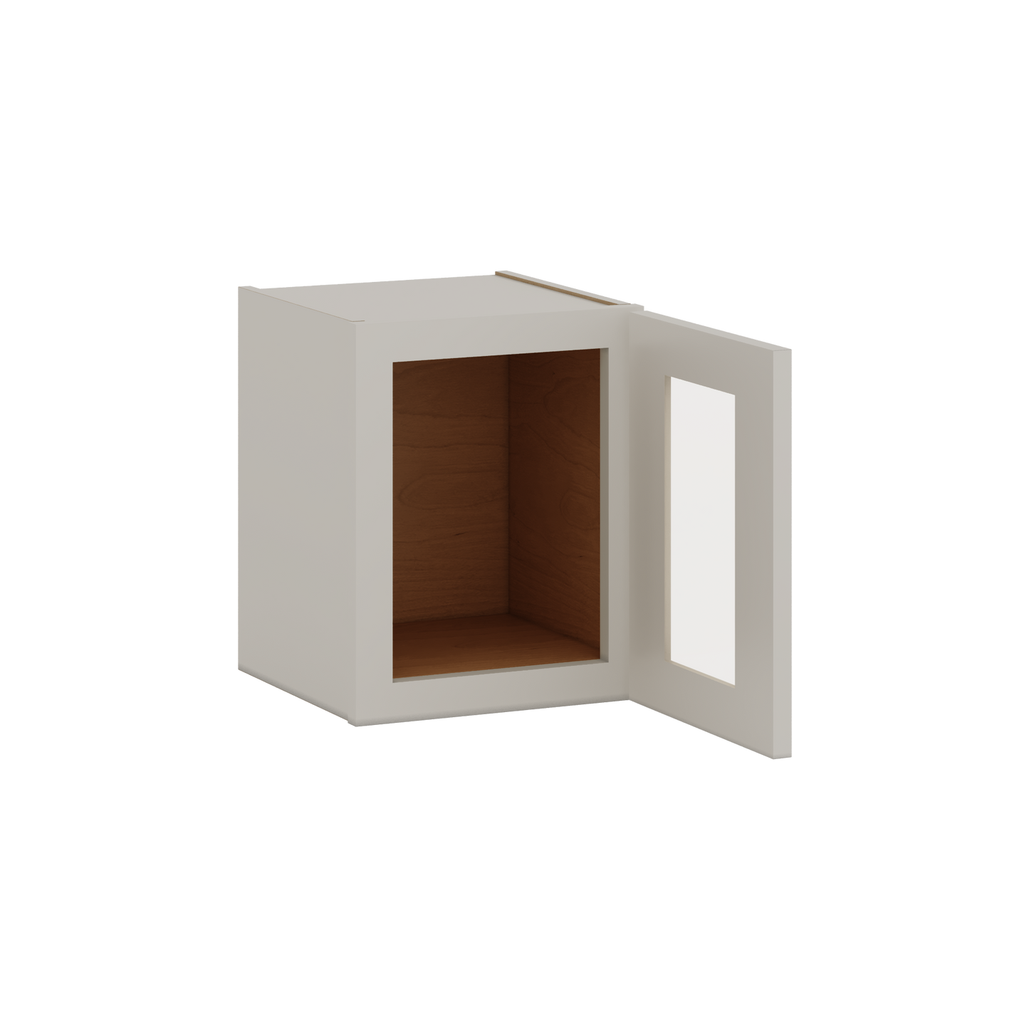 15" Tall 27LGDS Laguna Gray Double Shaker Stackable Glass Ready Wall Cabinet - Single Door 9", 12", 15", 18" & 21" Wide