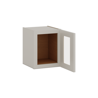 15" Tall 27LGDS Laguna Gray Double Shaker Stackable Glass Ready Wall Cabinet - Single Door 9", 12", 15", 18" & 21" Wide