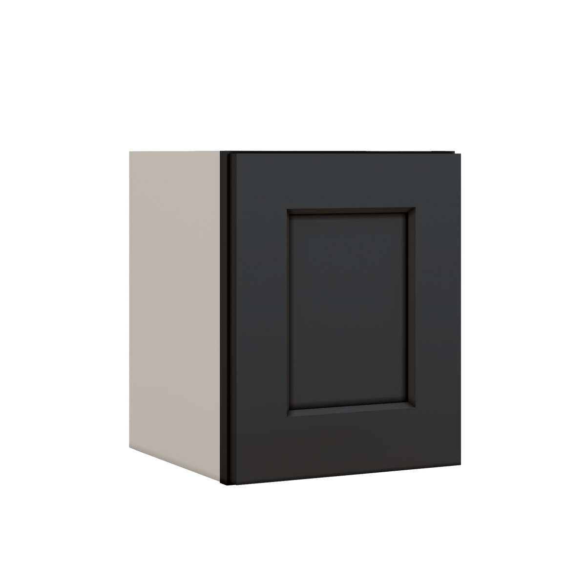 15" Tall 15HNS Hermosa Noir Black Shaker Stackable Wall Cabinet - Single Door 9", 12", 15", 18" & 21" Wide