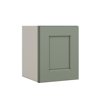 Stackable Wall Cabinet - Single Door 9", 12", 15", 18" & 21" Wide Green Shaker
