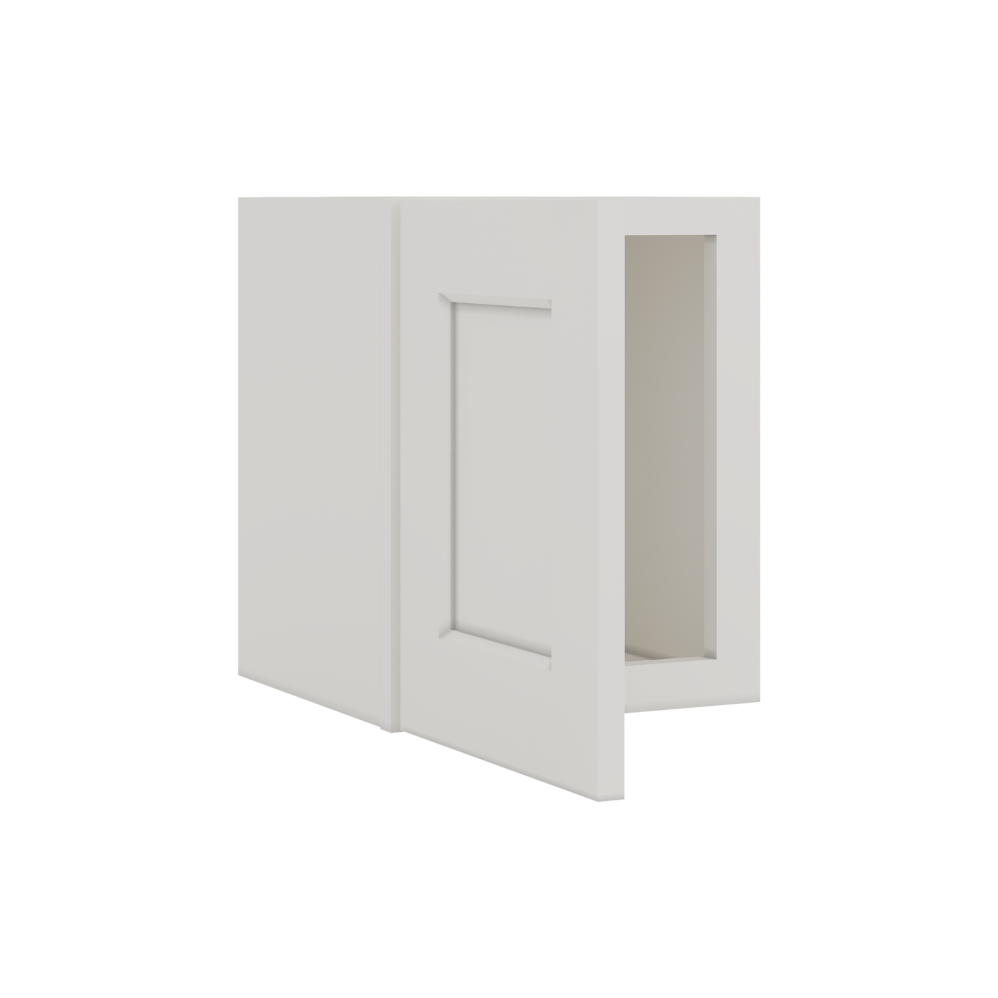 15" Tall 2WS White Shaker Stackable Wall Cabinet - Single Door 9", 12", 15", 18" & 21" Wide