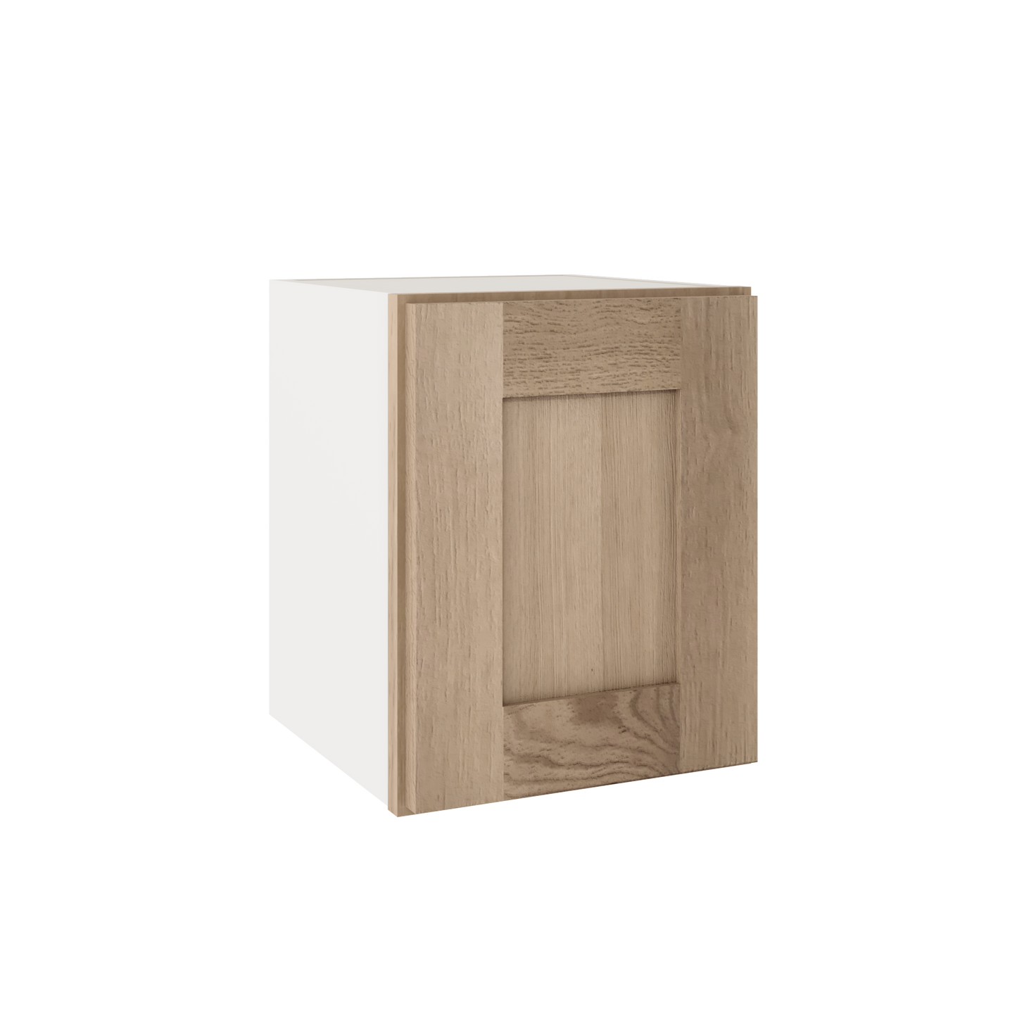 15" Tall x 12" Deep Stacker /  Upper Natural Color 17ROS - Redondo White Oak Shaker 1-1/4" Overlay Wall Cabinet