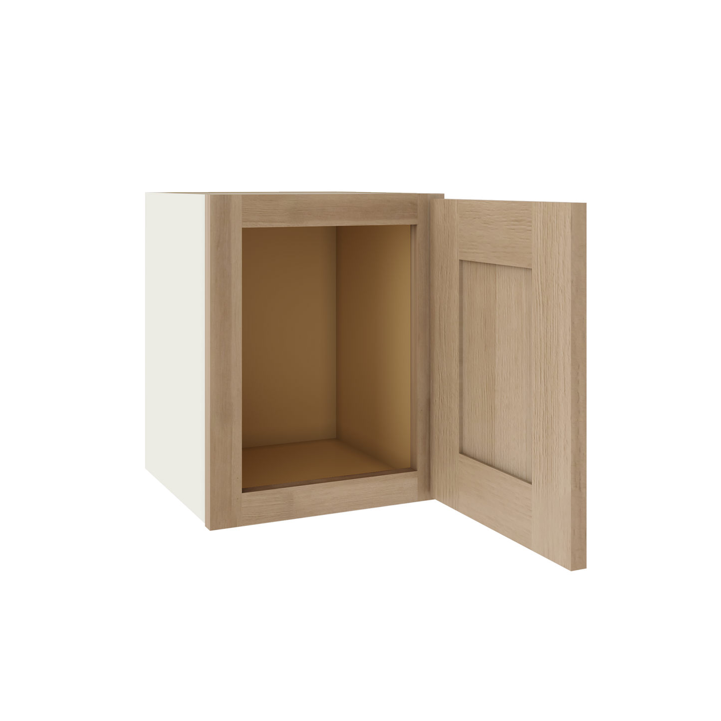 15" Tall x 12" Deep Stacker /  Upper Natural Color 17ROS - Redondo White Oak Shaker 1-1/4" Overlay Wall Cabinet