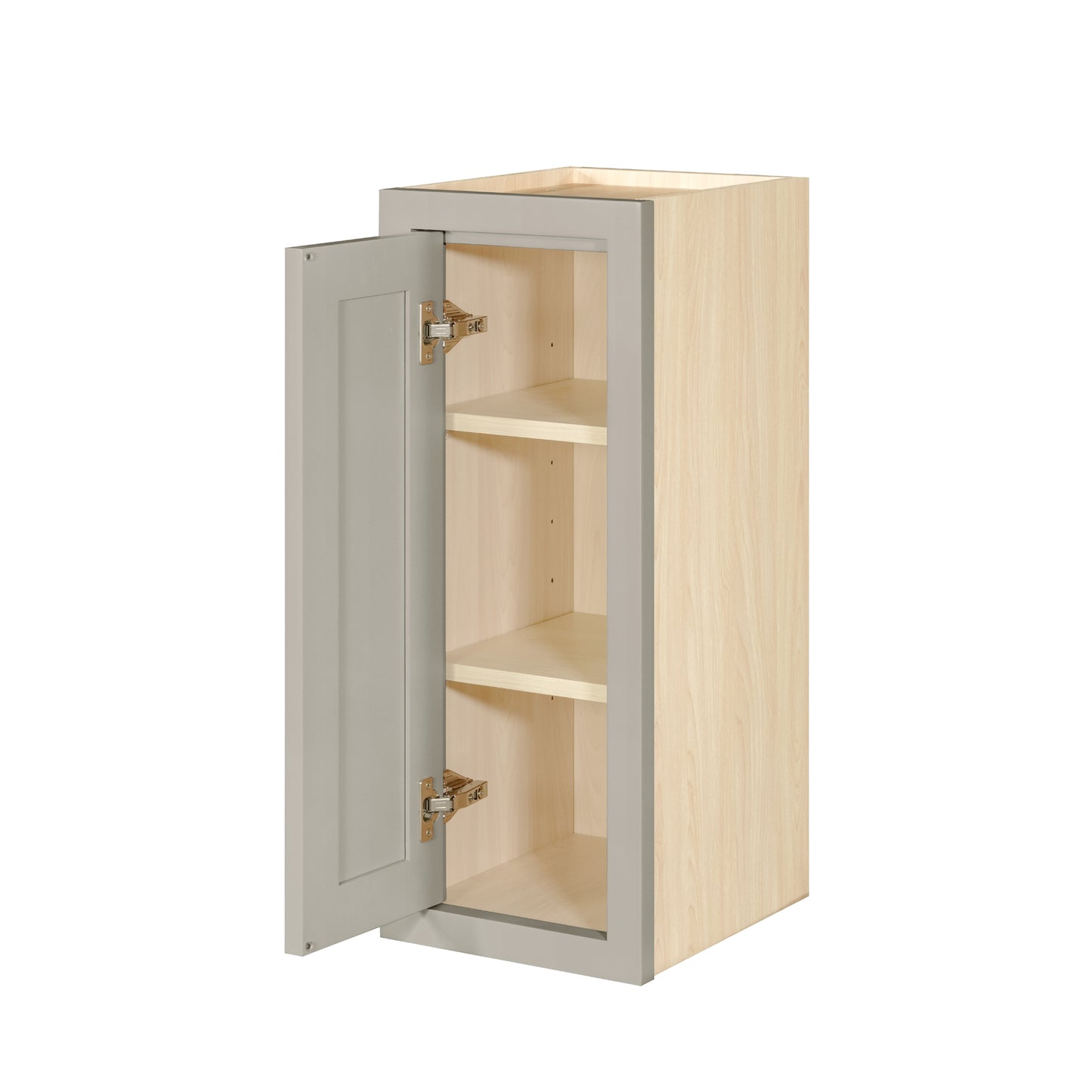 30" Tall Tuscan Gray Inset Shaker Wall Cabinet - Single Door 9", 12", 15", 18" & 21"
