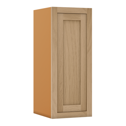 36" Tall White Oak Inset Shaker Wall Cabinet - Single Door 9", 12", 15", 18" & 21"
