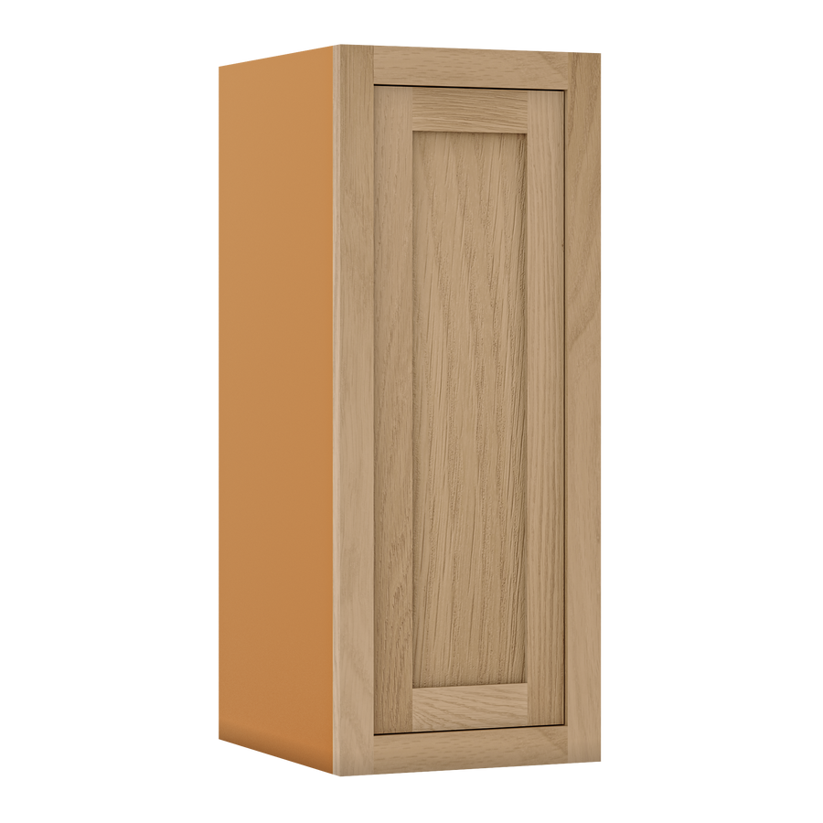 39" Tall White Oak Inset Shaker Wall Cabinet - Single Door 9", 12", 15", 18" & 21"